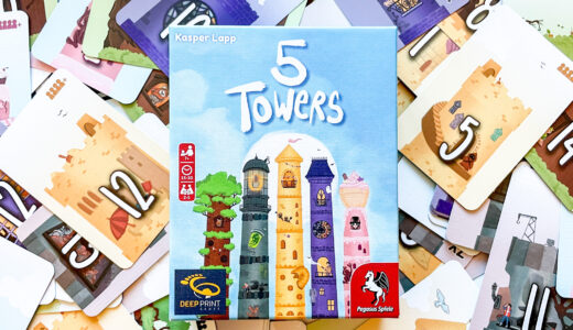 【ゲーム紹介】5タワーズ (5 Towers)｜欲しいカード枚数を宣言するだけの競りカードゲーム